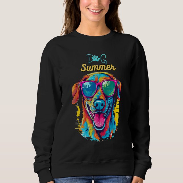Moletom Dog Summer Party Labrador With Sunglasses (Frente)