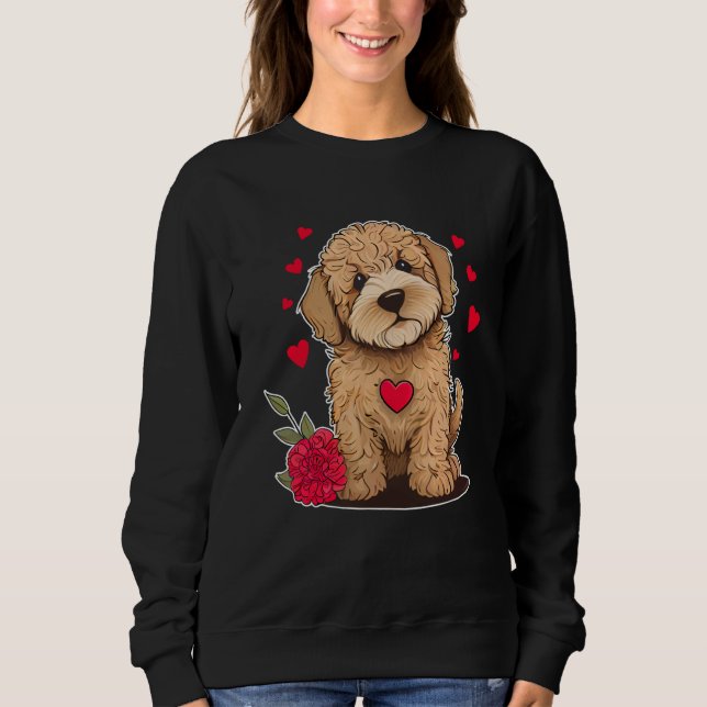 Moletom Dog Valentine Cute Golden Doodle Valentine's Day (Frente)