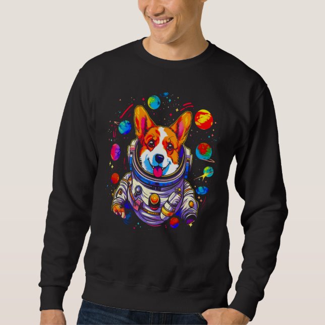 Moletom Dog Welsh Corgi Planet Space Astronaut (Frente)