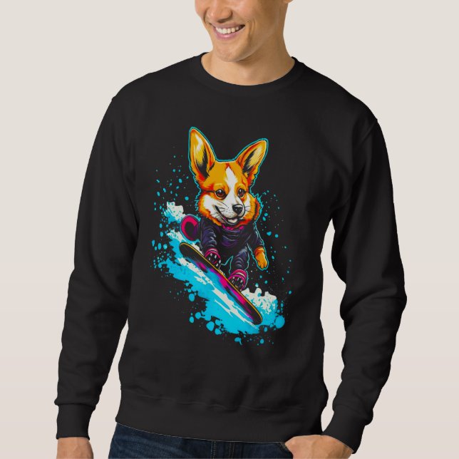 Moletom Dog Welsh Corgi Snowboard (Frente)