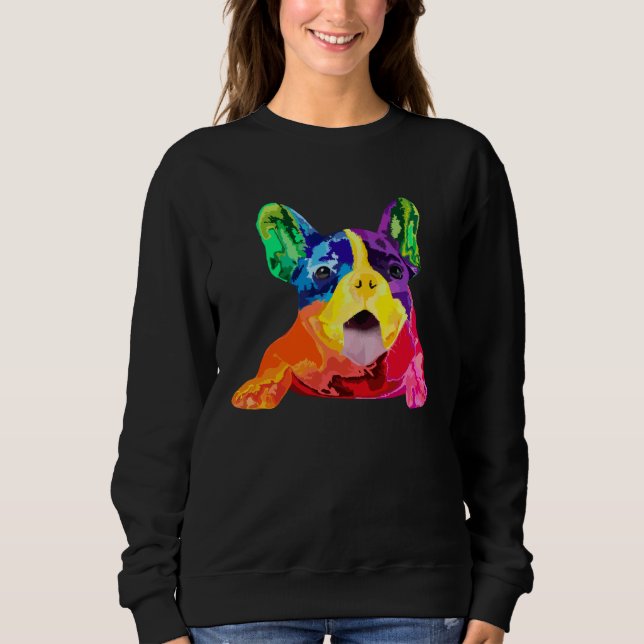 Moletom Dog  Womens Colorful Cool French Bulldog Mens Fren (Frente)