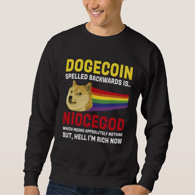 Moletom Dogecoin Crypto Meme Dogecoin Backwards  Cryptocur (Frente)