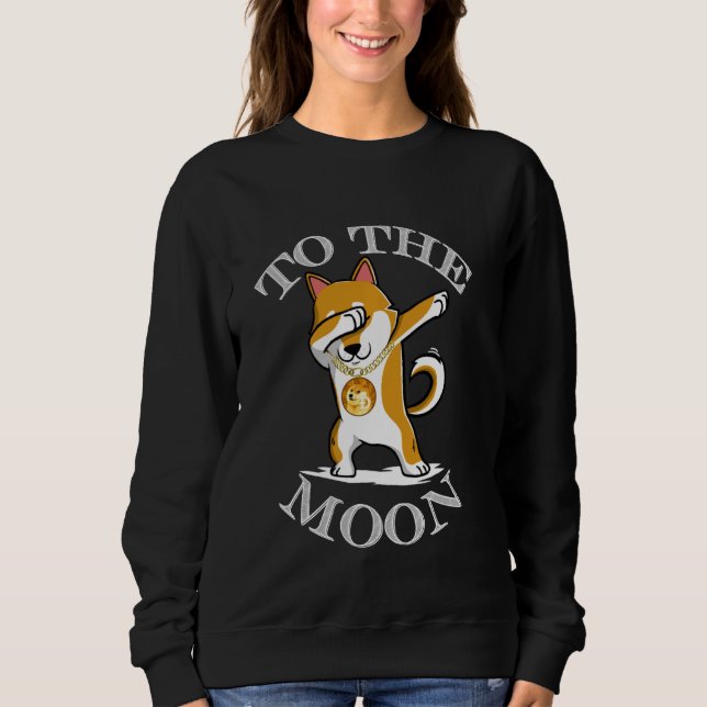 Moletom Dogecoin Dab À Lua Crypto Memory Doge Hodl Dab (Frente)