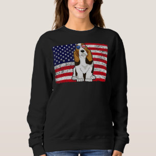 Moletom Doggie Usa Dog Owner Usa Basset Hound Usa Flag