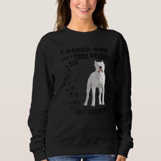 Moletom Dogo Argentino cita Mãe Pai Mas Argentino