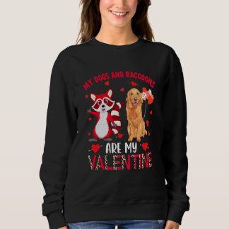 Moletom Dogs And Raccoons Are My Valentine Golden Retrieve