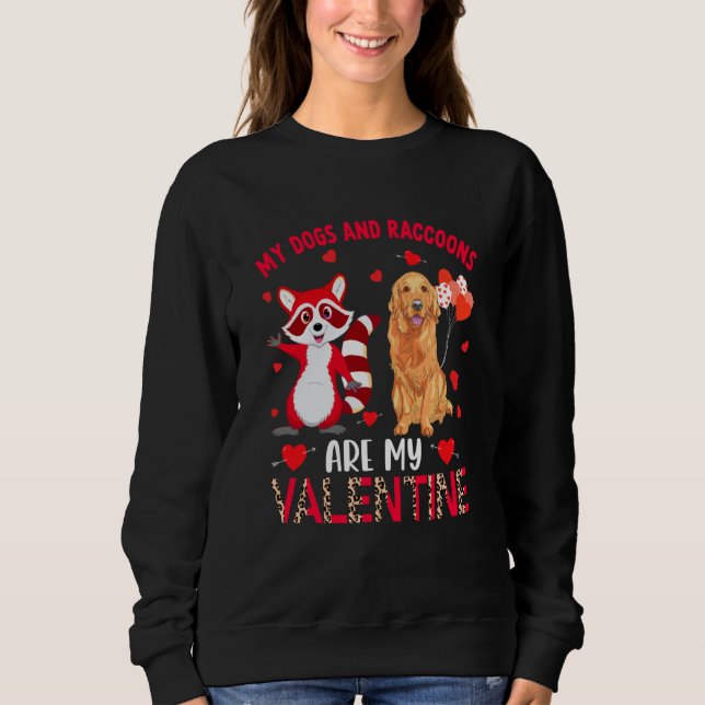 Moletom Dogs And Raccoons Are My Valentine Golden Retrieve (Frente)
