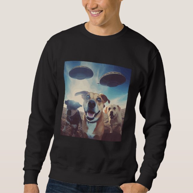 Moletom Dogs Selfie with UFOs for Dog  and UFO (Frente)