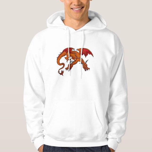 Moletom Dois dirigiram o hoodie do dragão (Frente)