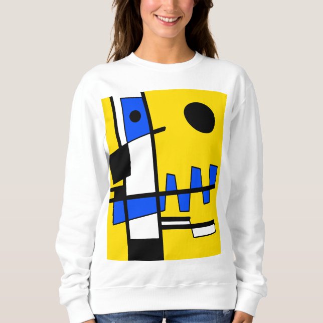 Moletom Dois Lados Da Etnia Amarelo Azul Branco (Frente)