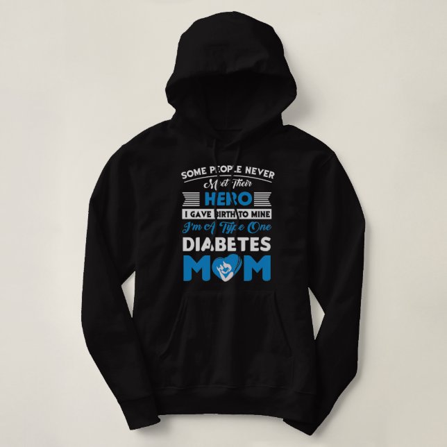 Moletom Dom de Consciência da Diabetes T1D Eu sou uma Diab (Frente do Design)
