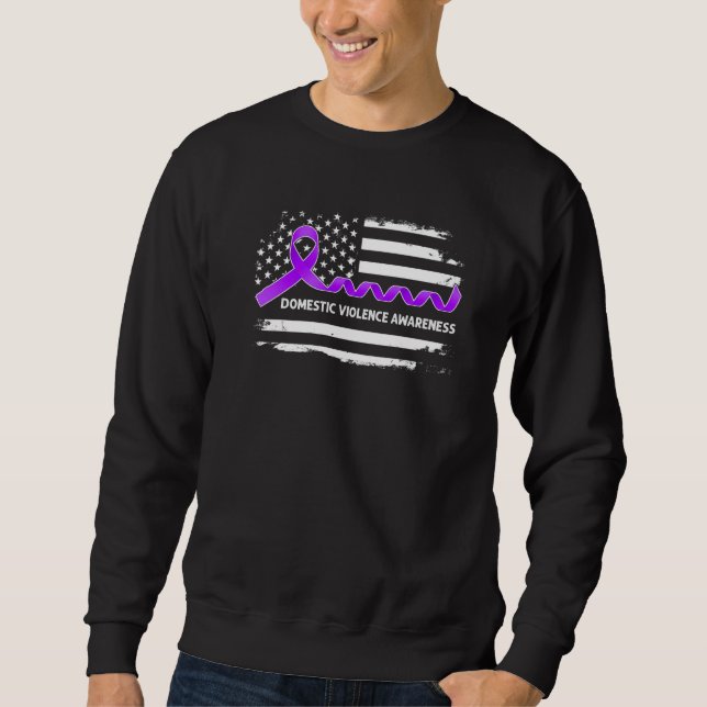 Moletom Domestic Violence Awareness American Flag  Purple  (Frente)