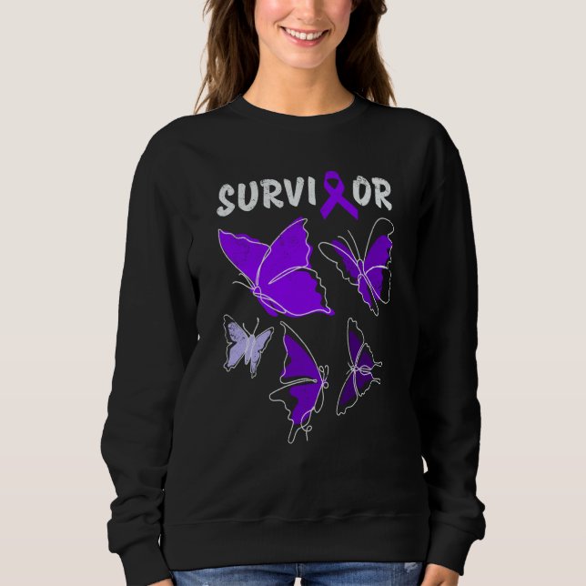 Moletom Domestic Violence Awareness purple butterflies Sur (Frente)