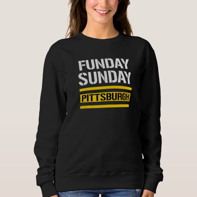 Moletom Domingo Divertido Pittsburgh Clássico Estilo Vinta (Frente)
