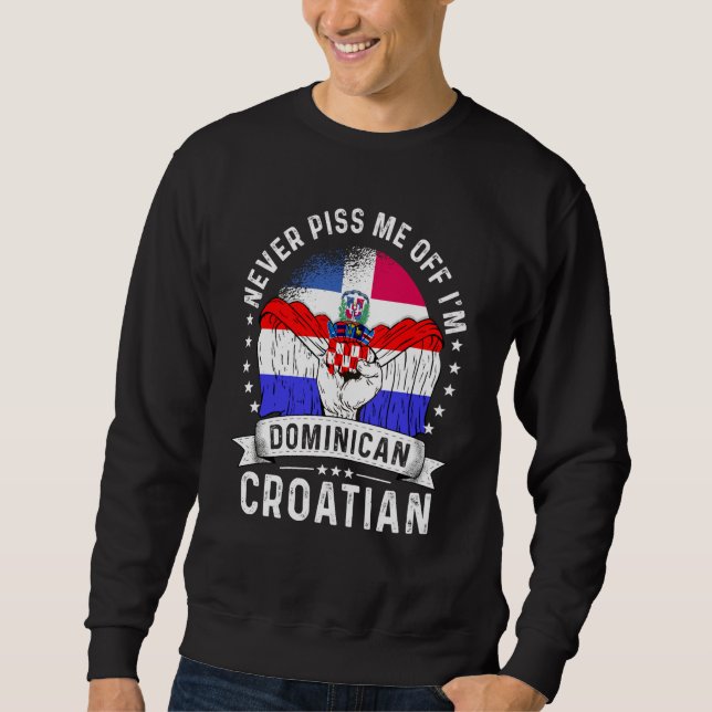 Moletom Dominican Republic Flag Croatia Grown  Humor Pride (Frente)