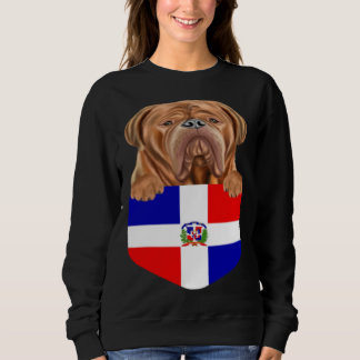 Moletom Dominican Republic Flag Dogues de Bordeaux Dog In 