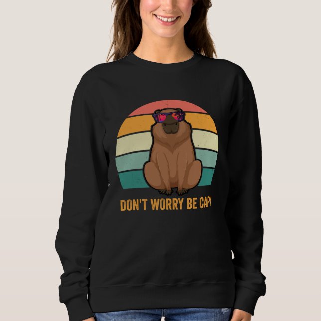 Moletom Don t Be Worry Be Capy  Capybara Sunglasses (Frente)