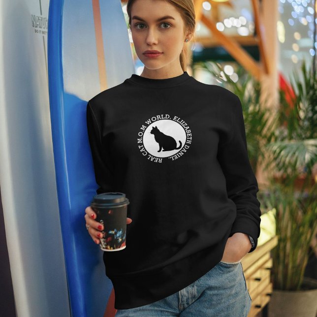 Moletom Dona de Gato Mãe de Gato Personalizada Mundo Preto (Criador carregado)