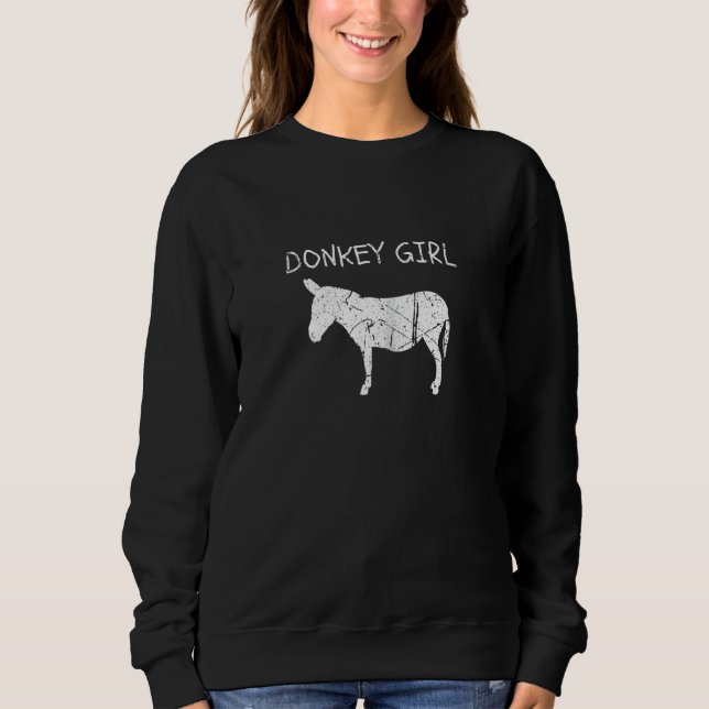 Moletom Donkey Girl Farm Animal Donkeys Womens (Frente)