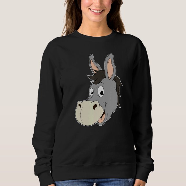 Moletom Donkey Head Sorrindo Mule Zoo Animal Farme (Frente)