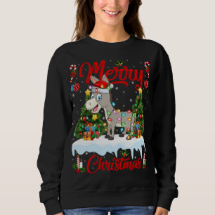 Moletom Donkey Lights Xmas Tree Engraçado Papais noeis Don