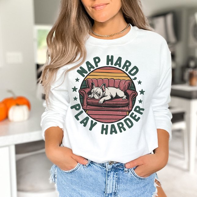 Moletom Dono de Bulldog Francês Retrô Divertido (French Bulldog Mom Shirt)