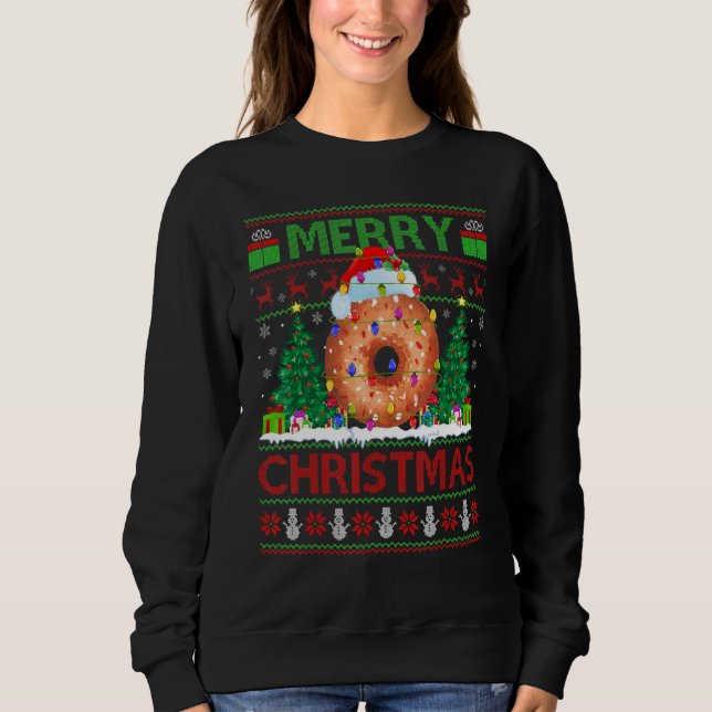 Moletom Donut Food   Xmas Tree Ugly Santa Donut Christmas (Frente)