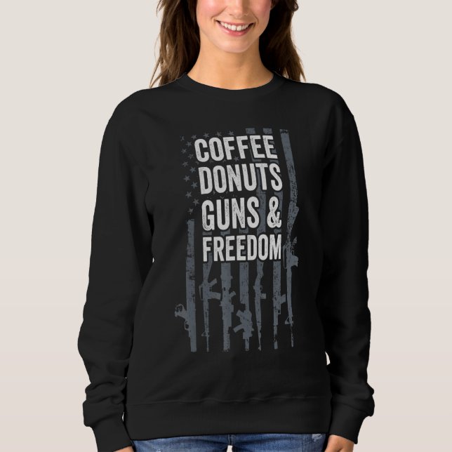 Moletom Donuts de Café Armas Liberdade Piada de Arma Bande (Frente)