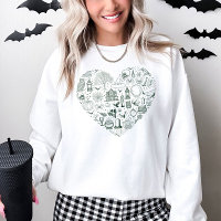 Doodles Vermelhos do Coração das Halloween