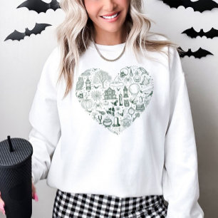 Moletom Doodles Vermelhos do Coração das Halloween