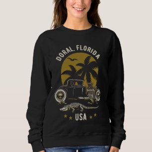 Moletom Doral Florida Sunset Hotrod Alligator Design