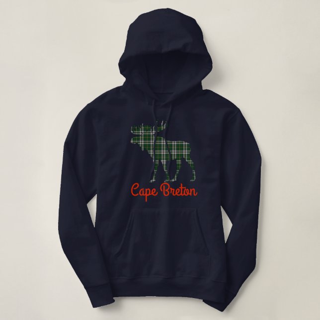 Moletom Dos alces bretães do tartan do cabo hoodie bonito (Frente do Design)