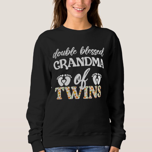Moletom Double Blessed Grandma Of Twins Twin Grandma (Frente)
