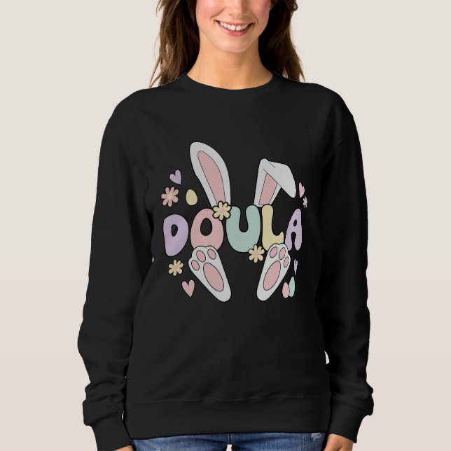 Moletom Doula Easter Bunny Postpartum Doula Easter Day (Frente)