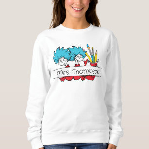 Moletom Dr. Seuss   Coisa Um Coisa Dois Nome do Professor