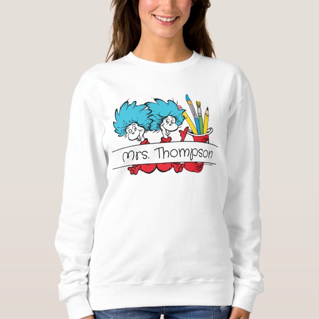 Moletom Dr. Seuss | Coisa Um Coisa Dois Nome do Professor (Frente)