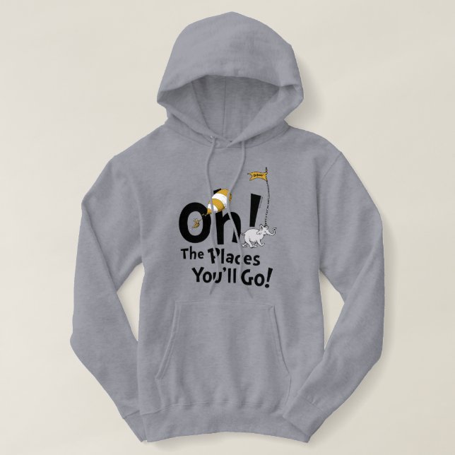Moletom Dr. Seuss | Oh, Os Lugares Que Você Irá! Retro (Frente do Design)