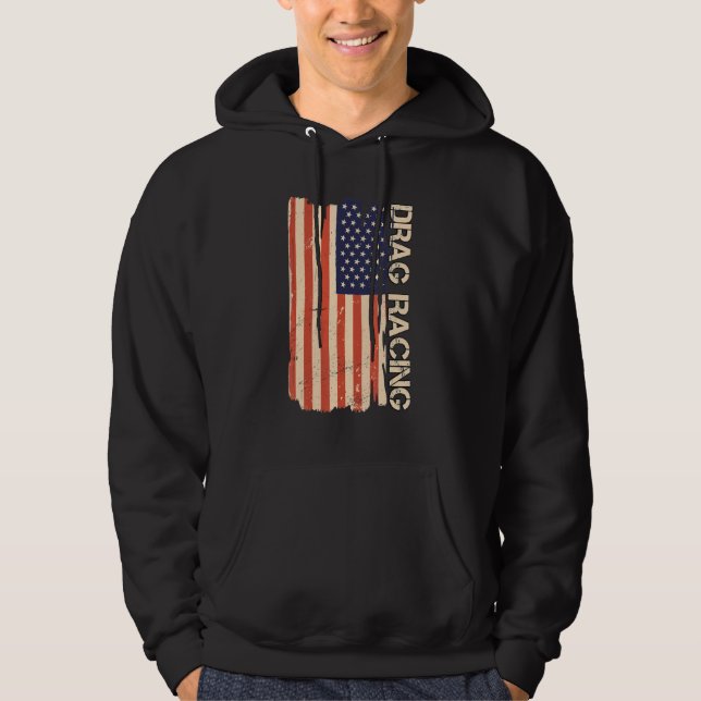 Moletom Drag Racing American Flag  Drag Racing Lover (Frente)