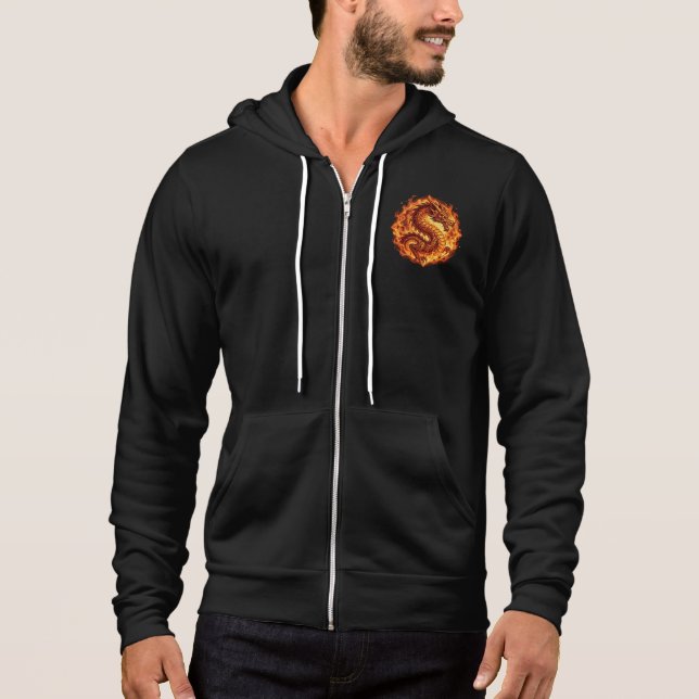 Moletom Dragão de Fogo Laranja Flamejante Presente para ho (Frente)