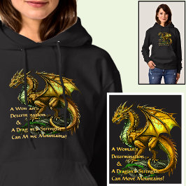 Moletom Dragão Verde Dourado & Mulher Pode Mover Montanhas