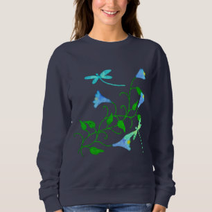 Moletom Dragonflies e Flowers Abstrato Art para Vestir