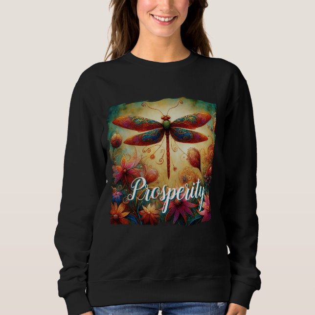 Moletom Dragonfly Floral Abstrato Prosperidade (Frente)