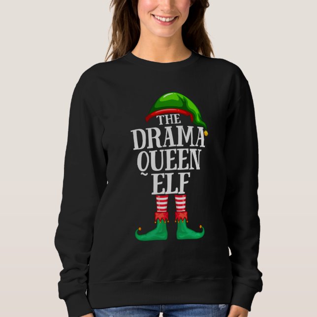 Moletom Drama Queen Elf Matching Family Group Natal Pa (Frente)