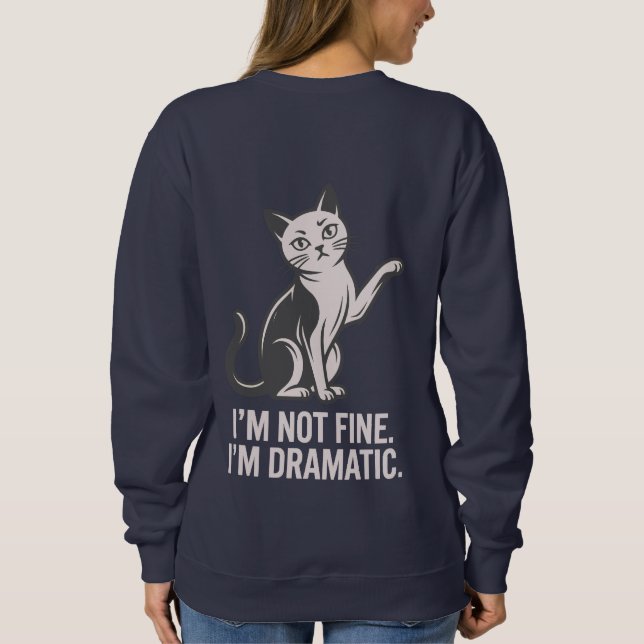 Moletom Dramatic Cat blue Woman (Verso)
