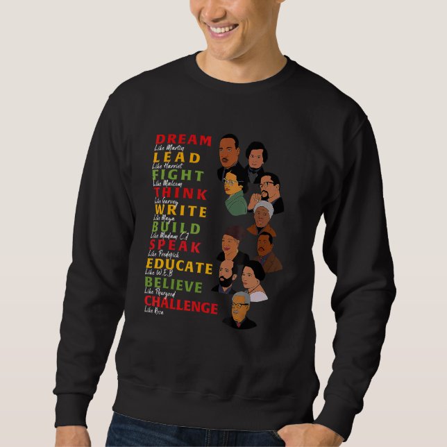Moletom Dream Lead Fight Think Write Build Speak Educar B (Frente)