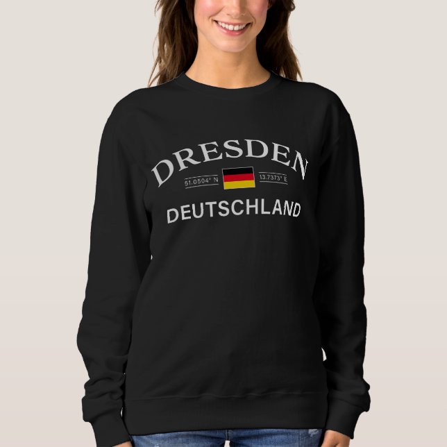 Moletom Dresden Deutschland Coordenadas Alemão (Frente)