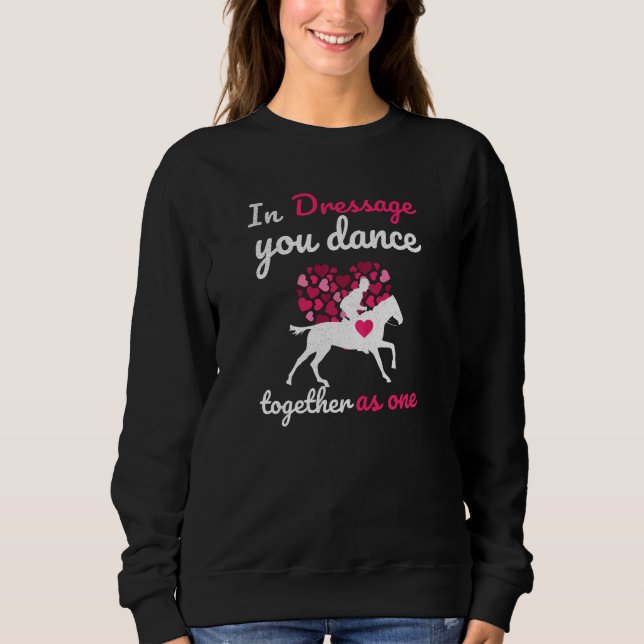 Moletom Dressage Horse Girl Dresage Horseback Andar (Frente)