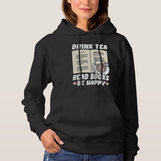 Moletom Drink Tea Read Books Be Happy Raglan Baseball (Frente)