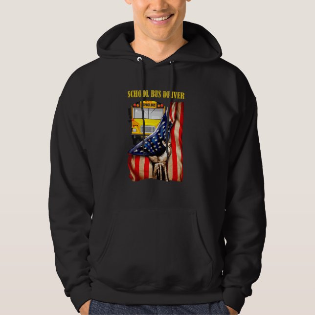 Moletom Driver De Barramento Escolar Bandeira Usa Ortodia  (Frente)