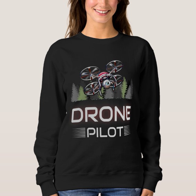 Moletom Drone Pilot Quadcopter, piloto de câmara de corrid (Frente)